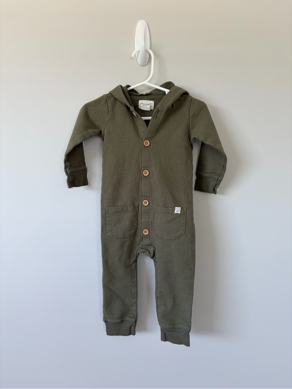 Little Planet Olive Hooded One-Piece Romper